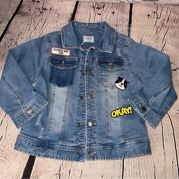 Blue dog denim jacket size 6-7 - Picture 1 of 5